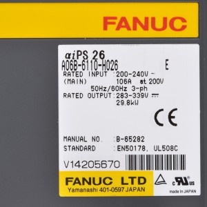 Unidades Fanuc A06B-6110-H026 Fonte de alimentación Fanuc αiPS 26 Fanuc