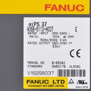 Fanuc ajab A06B-6110-H037 Fanuc αiPS 37 fanuci toiteallikat
