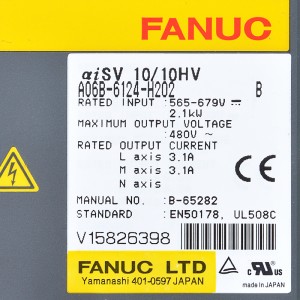 Fanuc သည် A06B-6124-H202 Fanuc aisv 10/10HV ဆာဗာကို မောင်းနှင်သည်