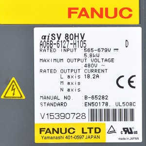 Fanuc drive A06B-6127-H105 Fanuc aisv 80HV servo amplifier