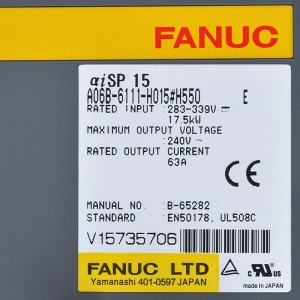 Fanuc driver A06B-6111-H015#H550 Fanuc αiSP15 spindelförstärkarmoudle