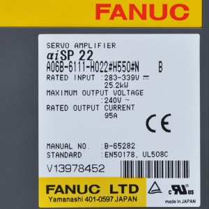 Fanuc, A06B-6111-H022#H550#N Fanuc αiSP22 iş mili servo yükseltici modülünü kullanıyor
