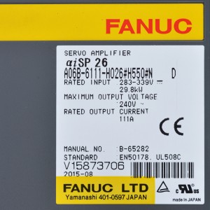 درایوهای Fanuc A06B-6111-H026#H550#N Fanuc αiSP 26 اسپیندل ماژول تقویت کننده سروو