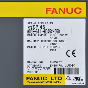 Fanuc 드라이브 A06B-6111-H045#H550 Fanuc αiSP 45 스핀들 서보 앰프 moudle