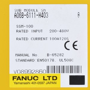 Fanuc ਡਰਾਈਵ A06B-6111-H403 Fanuc SUB moudle SM A06B-6111-H401 A06B-6111-H402