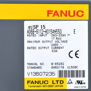 Fanuc ڊرائيو A06B-6112-H015#H550 E Fanuc aiSP 15 اسپنڊل ايمپليفائر