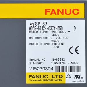 ไดรฟ์ Fanuc A06B-6112-H037#H550 D Fanuc aiSP 37 เครื่องขยายเสียงแกนหมุน