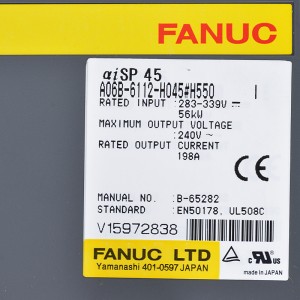 I-Fanuc ishayela i-A06B-6112-H045#H550 I-Fanuc aiSP 45 spindle amplifier