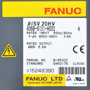 Fanuc veturas A06B-6131-H002 Fanuc BiSV 20HV servo