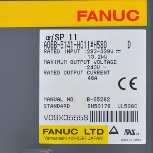 Hoʻokuʻu ʻia ʻo Fanuc A06B-6141-H011#H580 D Fanuc αiSP 11 spindle servo amplifier