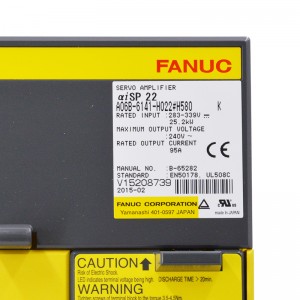 Fanuc ድራይቮች A06B-6141-H022-#H580 K Fanuc αiSP 22 spindle servo amplifier