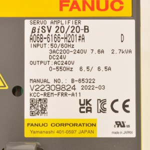 Fanuc na-anya A06B-6166-H201#AD Fanuc servo amplifier βiSV 20/20-B