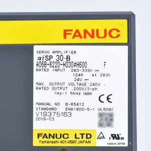 Fanuc አንጻፊ A06B-6220-H030#H600F Fanuc αiSP 30-ቢ ስፒድል servo ማጉያ
