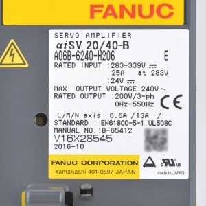 Tiomáineann Fanuc A06B-6240-H206 E Fanuc amplifier servo αiSV 20/40-B