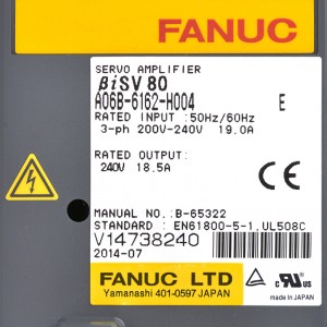 Hoʻokele ʻo Fanuc i ka A06B-6162-H004 Fanuc servo amplifier BiSV 80