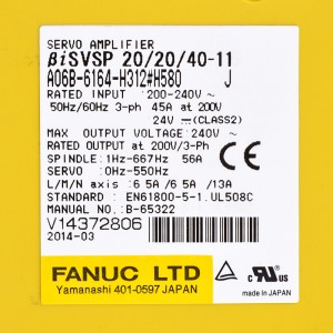 ไดรฟ์ Fanuc A06B-6164-H311#H580 Fanuc BiSVSP 20/20/40-11