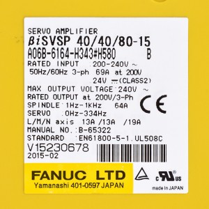 Fanuc drive A06B-6164-H343#H580 Fanuc BiSVSP 40/40/80-15