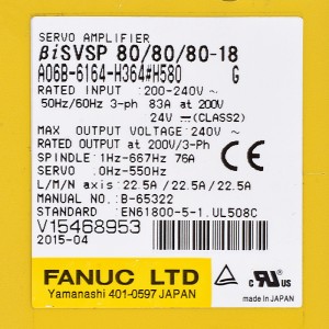 Unidades Fanuc A06B-6164-H364#H580 Fanuc BiSVSP 80/80/80-18