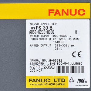 Fanuc သည် A06B-6200-H030 Fanuc servo အသံချဲ့စက် aiPS 30-B ပါဝါထောက်ပံ့မှု