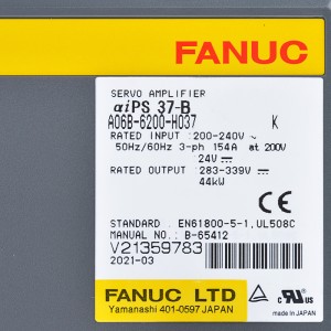 Hoʻokuʻu ʻo Fanuc i ka A06B-6200-H037 Fanuc servo amplifier aiPS 37-B lako mana.