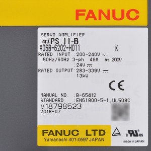 Fanuc drive A06B-6202-H011 Fanuc servo amplifier aiPS 11-B power supply