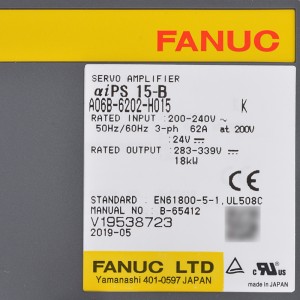 Ang Fanuc nagmaneho sa A06B-6202-H015 Fanuc servo amplifier aiPS 15-B nga suplay sa kuryente