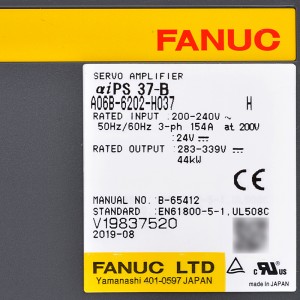 Fanuc დისკები A06B-6202-H037 Fanuc სერვო გამაძლიერებელი aiPS 37-B კვების წყარო