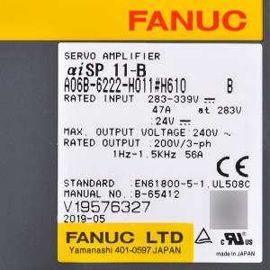 Fanuc driver A06B-6222-H011#H610 Fanuc servoförstärkare aiSP 11-B strömförsörjning