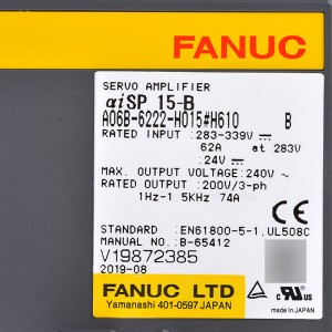 Ka peia e Fanuc A06B-6222-H015#H610 Fanuc servo amplifier aiSP 15-B hiko hiko