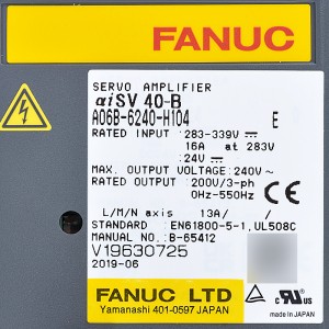 Ka peia e Fanuc A06B-6240-H104 Fanuc servo amplifier aiSV40-B servo