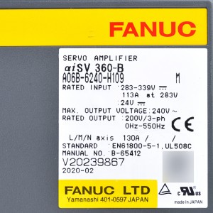 Fanuc dia mitondra A06B-6240-H109 Fanuc servo amplifier aiSV360-B servo