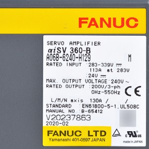 Fanuc דרייווז A06B-6240-H129 Fanuc סערוואָ אַמפּליפיער aiSV360-B סערוואָ