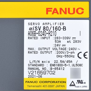 Fanuc ជំរុញ A06B-6240-H210 Fanuc servo amplifier aiSV 80/160-B