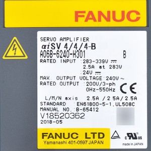 Fanuc drayvlar A06B-6240-H301 Fanuc servo kuchaytirgich aiSV 4/4/4-B