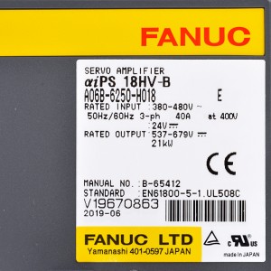 Fanuc ڈرائیوز A06B-6250-H018 Fanuc سرو ایمپلیفائر aiPS 18HV-B