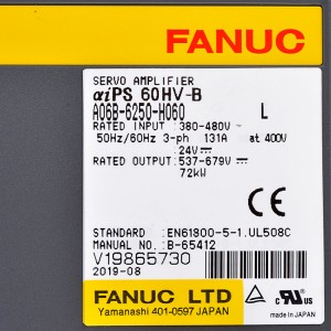 Bộ điều khiển Fanuc A06B-6250-H060 Bộ khuếch đại servo Fanuc aiPS 60HV-B