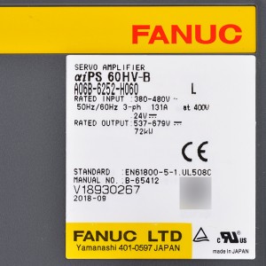Fanuc drayvlar A06B-6252-H060 Fanuc servo kuchaytirgich aiPS 60HV-B