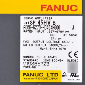 Fanuc unitateak A06B-6270-H045#H600 Fanuc serbo-anplifikadorea aiSP 45HV-B