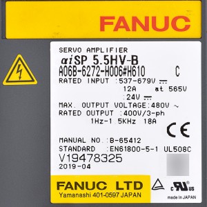 Fanuc ڈرائیوز A06B-6272-H006#H610 Fanuc سرو ایمپلیفائر aiSP 5.5HV-B