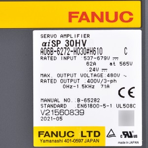 Fanuc ڊرائيو A06B-6272-H030#H610 Fanuc servo amplifier aiSP 30HV-B