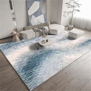 Přizpůsobitelný modrý vlněný ručně všívaný koberec