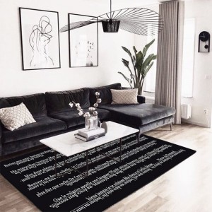 Черен подов найлонов тъфтинг килим за дома
