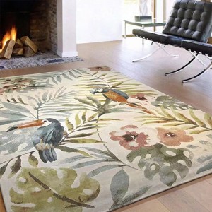 Pavimento de alfombra con motivos florais