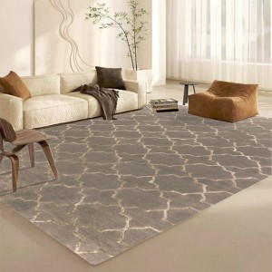 Antistatisk Bra elasticitet Enorm Ull Sidenmatta Smutsbeständig handtuftade mattor för användning i hemmet