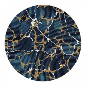 Antieke ronde blauwe luxe wollen handgetufte tapijten
