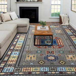 Home Living Room Hedvábí Vintage Červená Modrá Šedá perský koberec