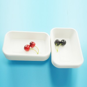 Jumla ya Biodegradable Disposable Miwa Bagasse Pulp Meal Sushi Food Vyombo Trays