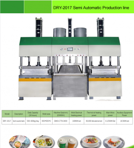 Mesin Pembuat Peralatan Makan Pulp Moulding Semi Otomatis Dry-2017