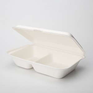 9" x 6" 2-Compartment Clamshell Box