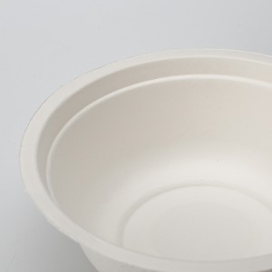 PFAS Gratis 18 oz (500ml) Mangkuk Kertas Sup Sekali Pakai Bagasse Ramah Lingkungan